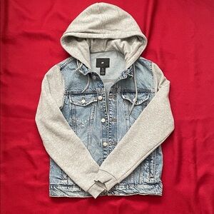 H&M Gray and Blue Denim Jacket with Hood Boys